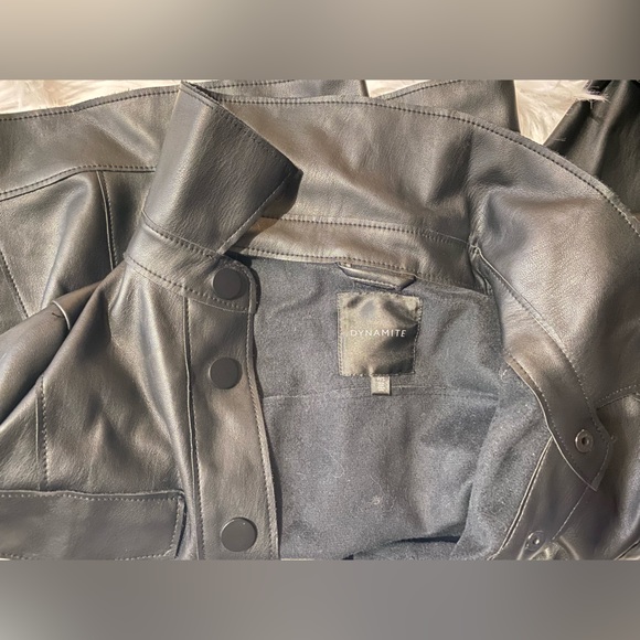 Dynamite black leather shirt( faux leather) - Picture 3 of 4